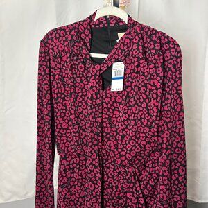 Michael Kors NWT XL Berry Tie Slit Midi Dress